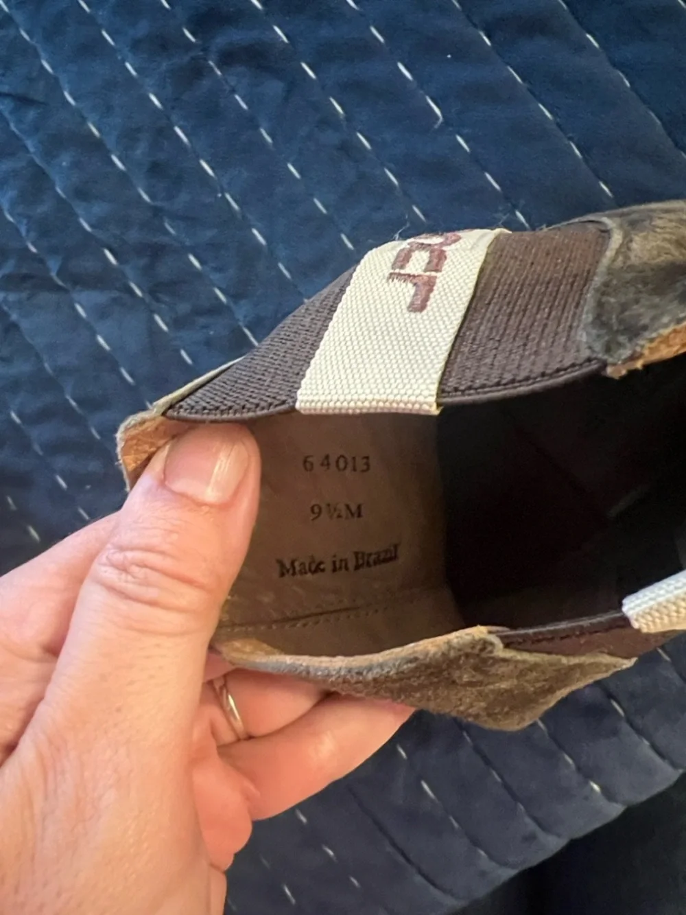 Lucchese Dark Chocolate Suede Garden Boot with Branded Side Tape - Picture 5 of 6